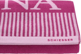 Schiesser 'Rom' Saunatuch, Baumwollfrottier fuchsia, 75 x 200 cm