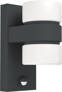Eglo 96276 LED Outdoor Wandleuchte ATOLLARI anthrazit weiß L:10cm H:23cm T:15,5cm Sensor IP44