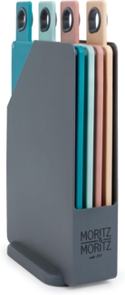 Moritz & Moritz Frühstücksbrett 4x Frühstücksbrettchen, Kunststoff, (Schneidebrett Set, 5-St)