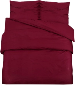 vidaXL Bettwäsche-Set Bordeauxrot 225x220 cm Baumwolle 136188