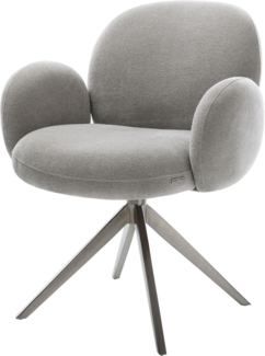 Drehstuhl Nube-Flex mit Armlehnen Strukturstoff Soft Grau Kreuzgestell breit Graphit 360° drehbar Wippfunktion Taschenfederkern