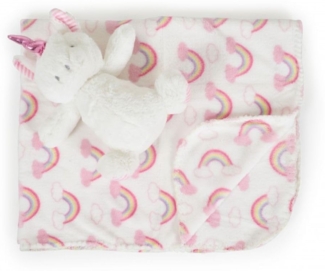 Cangaroo Babydecke 90 x 75 cm mit Plüschtier kuschelige Babydecke Krabbeldecke pink