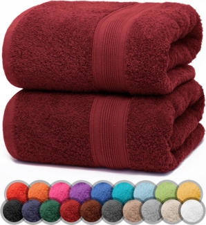 NatureMark 2er Pack DUSCHTÜCHER Premium Qualität 70x140 cm DUSCHTUCH Dusch-Handtuch Doppelpack Farbe: Bordeaux rot