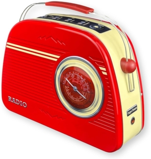 MediMuc Keksdose Rundes Radio rot oder beige, Rundes Radio rot