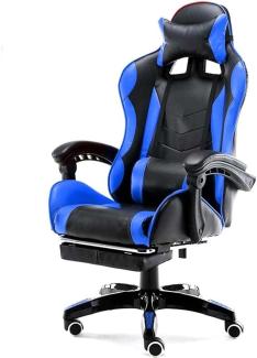 BAKAJI Gaming-Sessel, mit Fußstütze, Nylon Kunstleder, Unica Blau