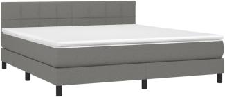 vidaXL Boxspringbett mit Matratze Dunkelgrau 180x200 cm Stoff 3140074