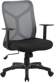 byLIVING Chefsessel BONE / Kunststoff schwarz / Mesh grau-schwarz / Wippmechanik / Sicherheitsklemmschutz / Höhenverstellung / gebremste Sicherheitsdoppelrollen / B 61,5, H 91-98,5, T 51,5 cm