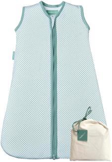 molis&co - Baby Schlafsack ärmellos - Ideal für Frühling und Herbst - Babyschlafsack 1 tog ohne Ärmel - Leicht gepolstert - 100% Baumwolle (Oeko-TEX 100), Premium Qualität - Vichy Green (95 cm)