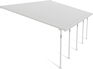 Canopia by Palram Terrassenüberdachung Alu Feria 4X7.87 Polycarbonat Hohlkammerplatten Pergola 787x385 cm Weiss zur Überdachung ihrer Terrasse