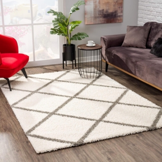 Sanat Hochflor-Teppich Madrid, rechteckig, Höhe: 30 mm, Wohnzimmer, Langflor, Shaggy Teppich