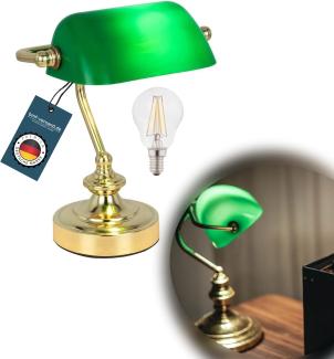 Tischlampe Wohnzimmer LED Tischleuchte Schreibtischlampe Bankerlampe Grün SL3337