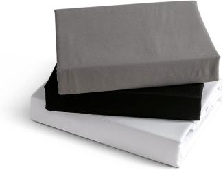 Kono Bedding Spannbettlaken Gebürstete Mikrofaser Spannbetttuch 30 cm Tiefe Tasche (Schwarz, 160x200cm)