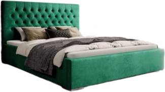 Designer Polsterbett Chester mit Stauraum 140x200 Grün 34