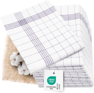 ZOLLNER Geschirrtuch, (12-tlg), 50x70 cm, 50% Baumwolle, 50% Leinen, vom Hotelwäschespezialisten