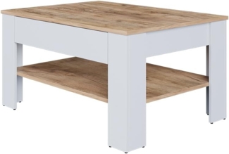 Vicco Couchtisch Milan, Weiß/Goldkraft Eiche, 92.2 x 65 cm
