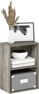 Furinno Luder 2-stufiges Bücherregal mit offenem Regal, Französische Eiche