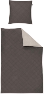 Irisette Edelflanell Bettwäsche Alpaka 135x200 Wende natur grau 8414-80