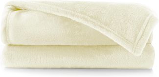 DecoKing Kuscheldecke 200x220 cm Ecru Decke Microfaser Tagesdecke Fleece weich sanft kuschelig weich sanft kuschelig Ivory Elfenbein Mic