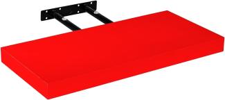 STILISTA® Wandregal Volato, freischwebend, Stärke 3,8cm, schadstoffgeprüft, Rot, 40 cm