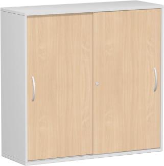 Schiebetürenschrank Oberboden 25 mm, 120x42x118cm, Buche Lichtgrau