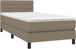 vidaXL Boxspringbett mit Matratze & LED Taupe 100x200 cm Stoff 3133217