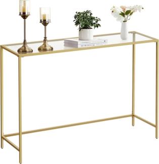 Songmics 'Vasagle' Konsolentisch aus Hartglas, verstellbare Füße, gold, 20 x 100 x 80 cm