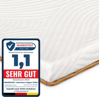 Newentor® Matratzen Topper 100x200 cm H2, Matratzentopper 100x200 Schlafsofa Bett, Mattress Topper 100x200 Boxspringbett Öko-Tex Zertifiziert Bezug Kaltschaum 5CM Höhe