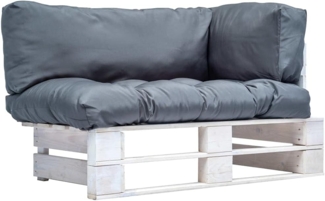 Garten-Palettensofa mit Grauen Kissen Kiefernholz