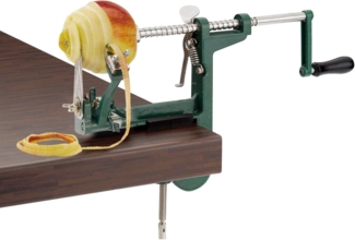 WESTMARK Sparschäler mit Schraubzwinge zur Tischmontage, Edelstahl/Aluminium, Apfeltraum