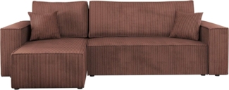 'Kobaro' Ecksofa, Cord, Farbe: Poso 29, 82 x 244 x 145 cm
