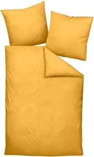 Traumschlaf Uni Mako-Satin Bettwäsche|155x220 cm + 40x80 cm| bernstein