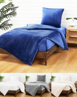 JACK Bettwäsche JACK Teddy Flausch 135x200cm Weiß Grau Anthrazit Blau, Microfaser, 2 teilig, kuschlig, weiche Oberfläche, superweicher Cashmere-Touch