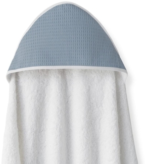 Bademantel "Schürze" Bienennest weiß und petrol