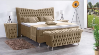 Meisterbetten Boxspringbett Juve 120x200 in VS-Gold, Matratzenbezug Optiflex, Ergoflex-Topper