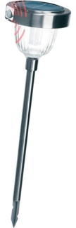 PIR Solarleuchte Asinara pro, Duo Color, Bewegungsmelder, Akku, LED Standleuchte, Steckleuchte, Außenleuchte, Wegeleuchte, Metall, außen, IP44, wetterfest, silber, H=70cm, 102530
