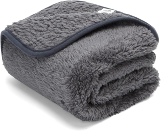 Nobleza Hundedecke Weiche Fleecedecke Waschbare Deck für Haustier Hunde Katzen Welpen Weiche Warme Matte, Grau 160 * 120cm