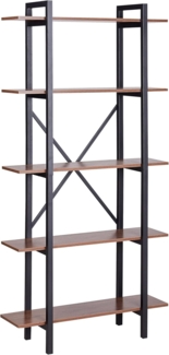 Regal schwarz / dunkler Holzfarbton 5 Fächer DARBY