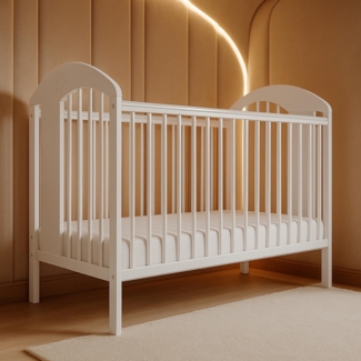 Alavya Home® Babybett Tonja, Gitterbett 60x120 cm mit Matratze, verstellbar & Stäbe herausnehmbar