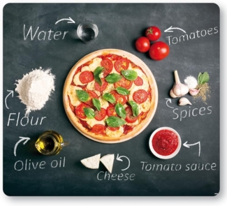 KESPER® Schneide- und Abdeckplatte Multi-Glasschneideplatte, Pizza, 56x50 cm, ESG-Sicherheitsglas, (1 tlg), vielseitig einsetzbar