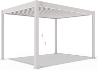Weide Deluxe | Pergola Voll Aluminium freistehend | 3 x 4 M | Lamellendach Ivory Sand