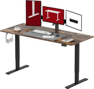 SANODESK Höhenverstellbarer Schreibtisch 180 x 80 cm Schreibtisch Höhenverstellbar Elektrisch Ergonomischer Steh-Sitz Tisch Computertisch für Heimbüro Homeoffice(braun)