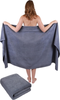 Betz Badetücher 2 Stück Badetuch groß XXL Saunatücher Strandtuch Dresden 100x200 cm, 100% Baumwolle (Set, 2-St), Farbe anthrazit