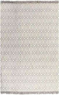 vidaXL Kelim-Teppich Baumwolle 120x180 cm mit Muster Taupe [246551]