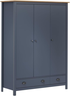 vidaXL Kleiderschrank mit 3 Türen Hill Grau 127x50x170 cm Kiefernholz 288953