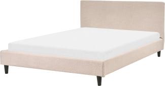 Bett mit Lattenrost FITOU 140 x 200 cm Stoff Beige