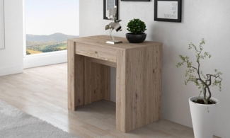 Dmora - Ausziehbare Konsole Maclodio, verwandelbar in Esstisch, platzsparend und ausziehbar bis 237 cm, 90-237 x 76,6 x 90 cm, Eiche