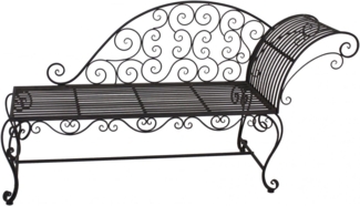 Gartenbank LEMINGTON Liegebank Chaiselongue, Metall dunkelbraun