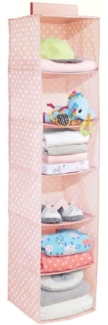 Hängender Stoffschrank mDesign Hängeaufbewahrung 6 Fächer rosa/weiß gepunktet