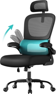 SONGMICS Bürostuhl, Schreibtischstuhl, ergonomischer Netzstuhl, mit doppellagigem Netzgewebe