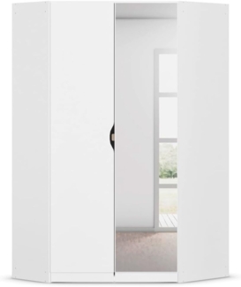 Rauch Möbel Alvara Eckschrank Kleiderschrank Schrank in Weiß mit Spiegel 2-türig inklusive Zubehörpaket Basic 2 Kleiderstangen, 5 Einlegeböden BxHxT 117 x 197 x 104 cm
